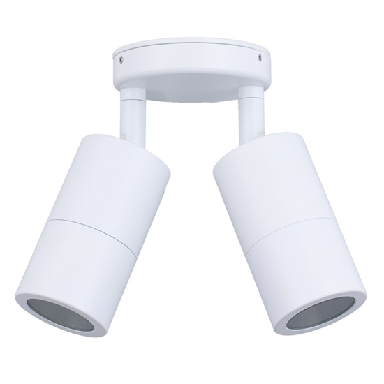 Aluminium White Double Adjustable Wall Pillar Lights