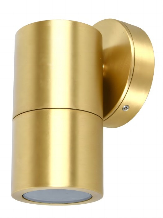 Polished Brass Fixed Down Wall Pillar Lights