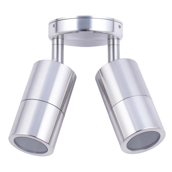 Silver Aluminium Double Adjustable Wall Pillar Lights