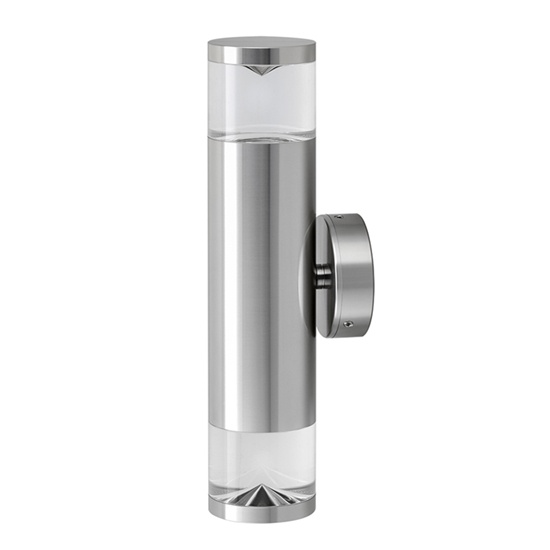 Perspex Lens Titanium Aluminium Up & Down Wall Pillar Lights