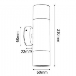 Solid Copper Up & Down Wall Pillar Lights