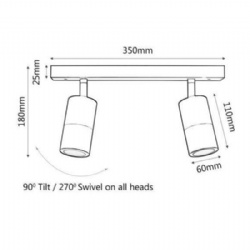 Aluminium White 2 Light Bar Lights