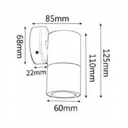 Aluminium White Fixed Down Wall Pillar Lights