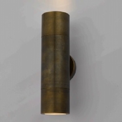 Aged Brass Up & Down Wall Pillar Lights