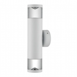 Perspex Lens Aluminium white  Up & Down Wall Pillar Lights