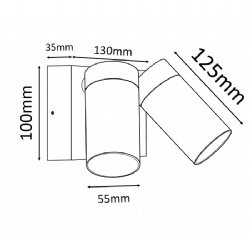 Deep Aged Brass Reno Double Adjustable Spot Lights