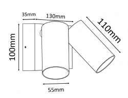 Aluminium White Brass Reno Double Adjustable Spot Lights