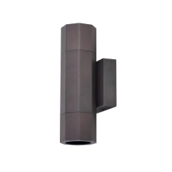 Deep Aged Brass up down wall pillar lights