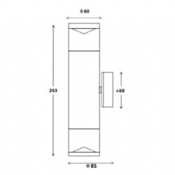 Perspex Lens Titanium Aluminium Up & Down Wall Pillar Lights