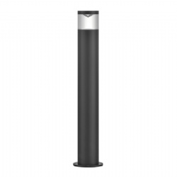 Perspex Lens Aluminium Black Bollard Light